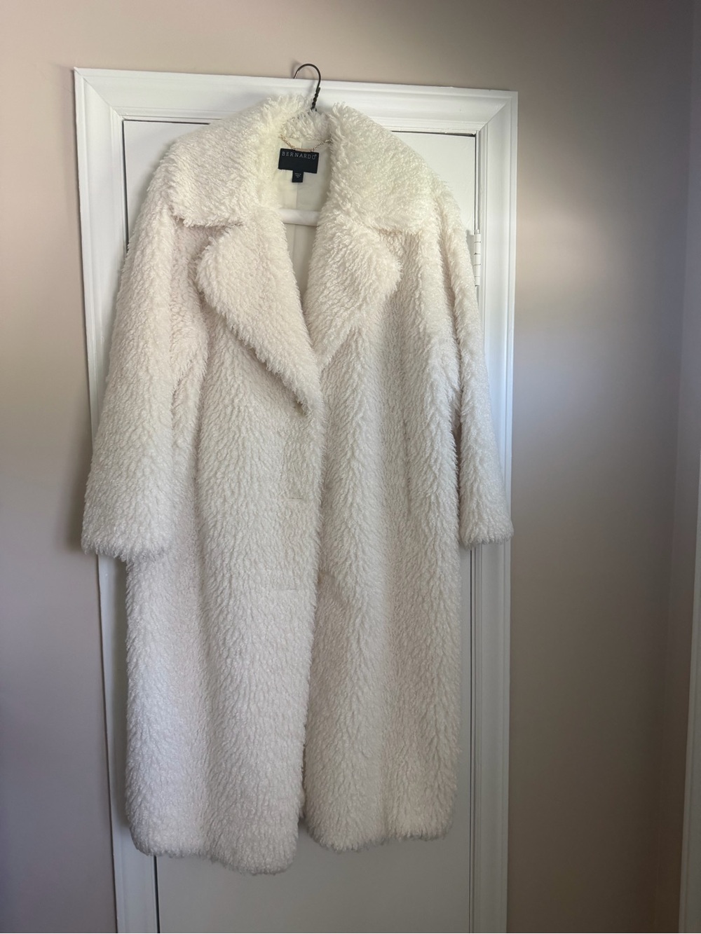 Bernardo ivory long fur coat
